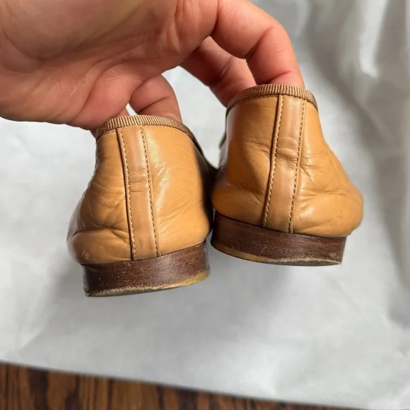 Chanel Nude Camel Lambskin Black Cap Toe Ballet Flat - Picture 6 of 8